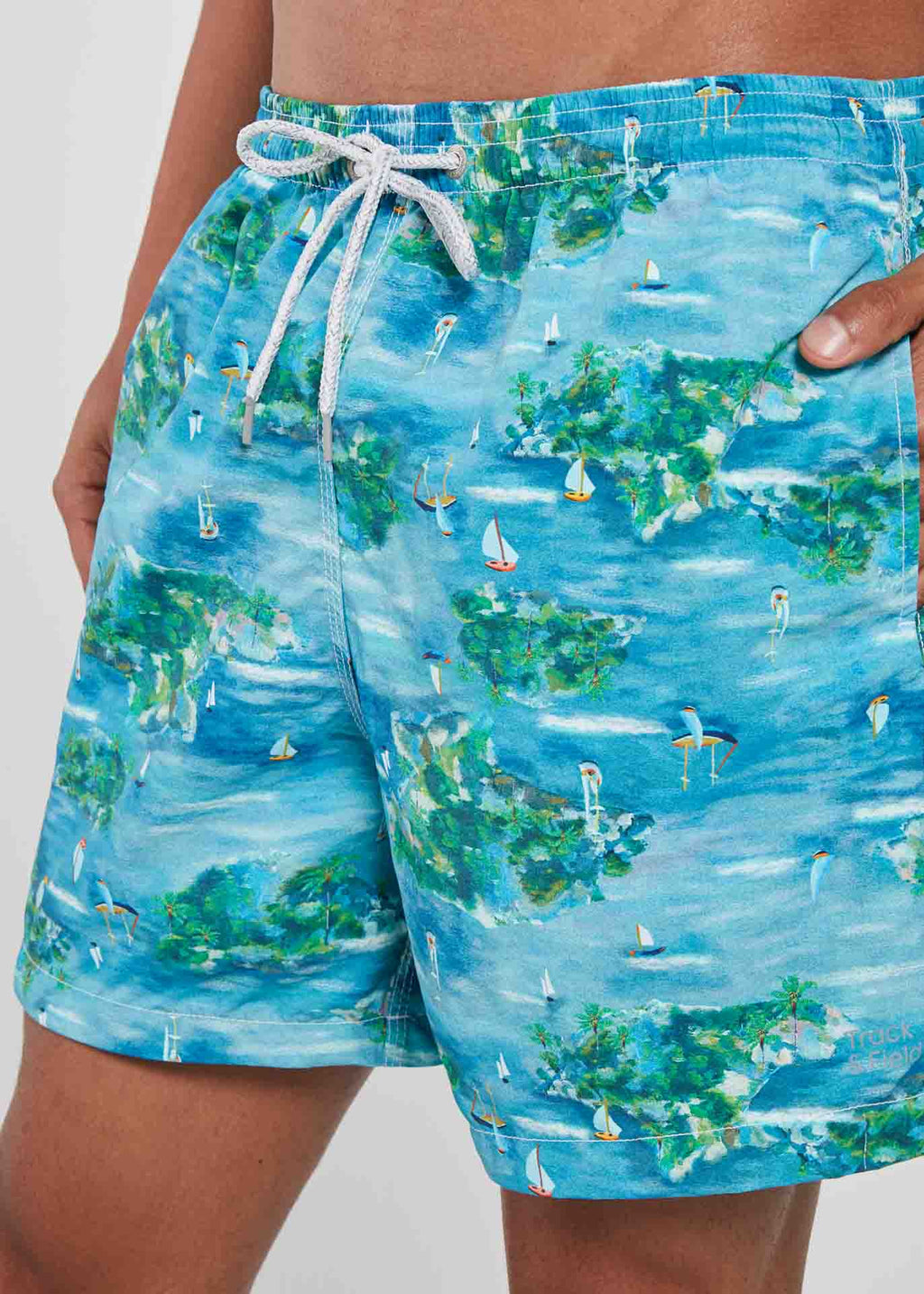 Calção Homem  Beach Médio Estampado Ihas