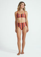 Top de bikini Trama con tirantes finos