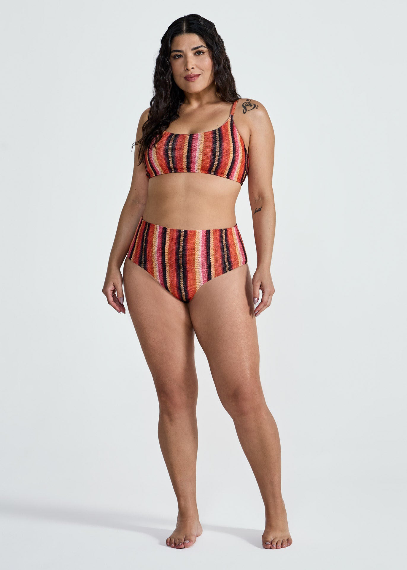 Top de bikini Trama con tirantes finos