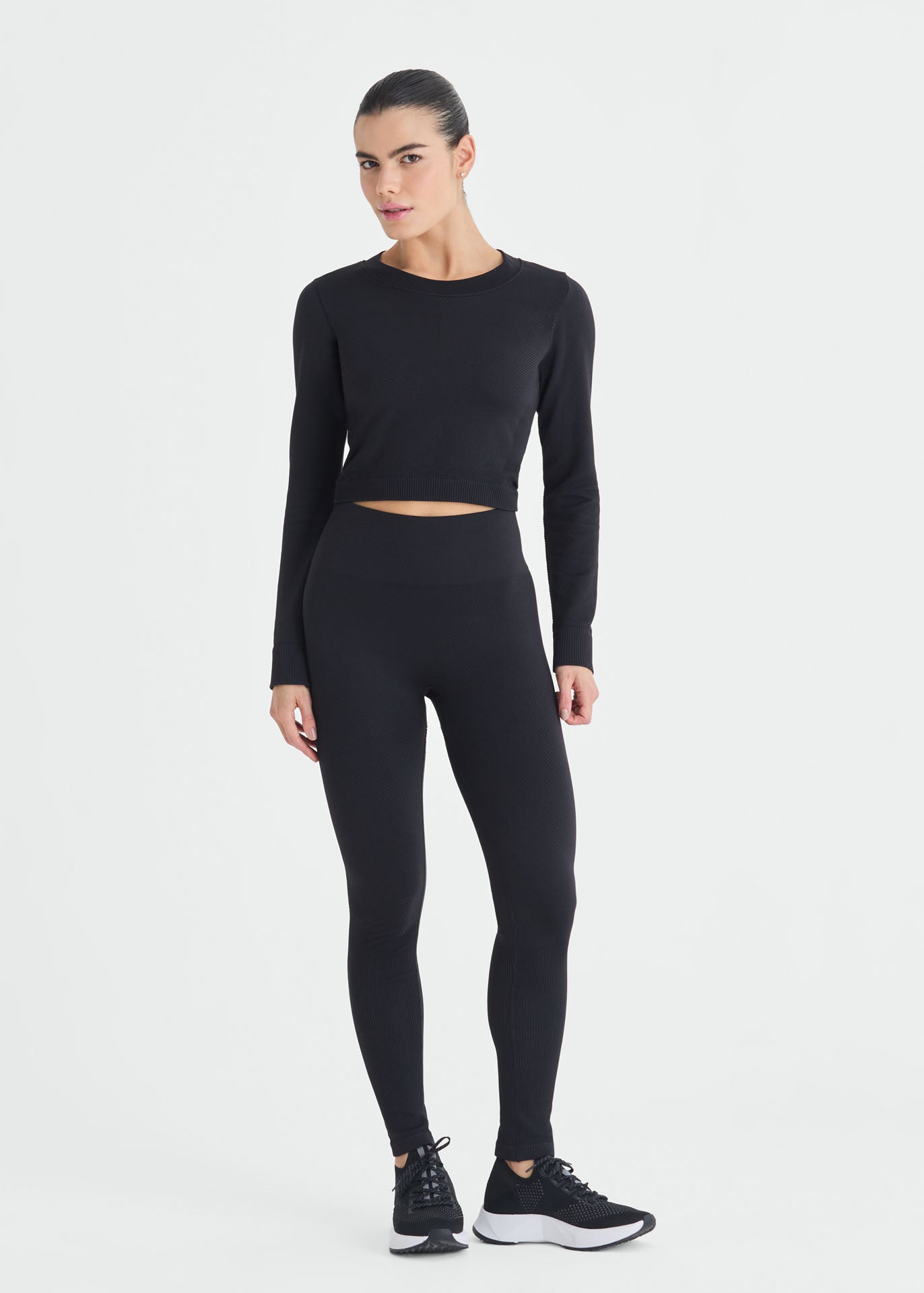 Top Mulher Manga Longa Skin Traces