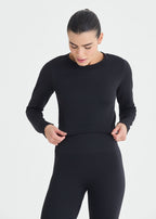 Top Mulher Manga Longa Skin Traces