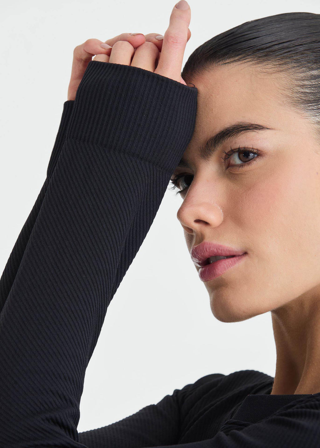 Top Mulher Manga Longa Skin Traces