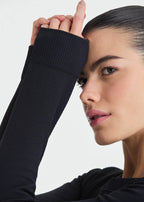 Top Mulher Manga Longa Skin Traces